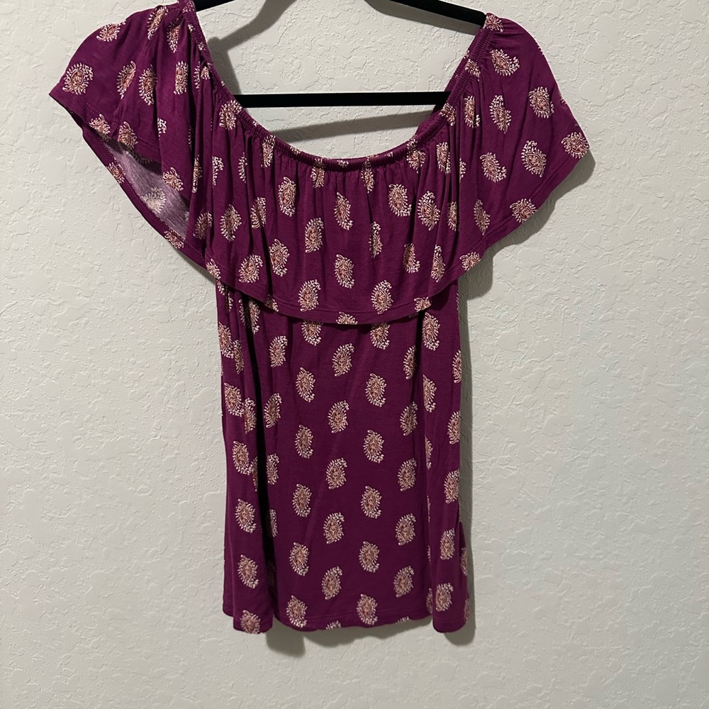 Old Navy Plum Off-Shoulder Blouse